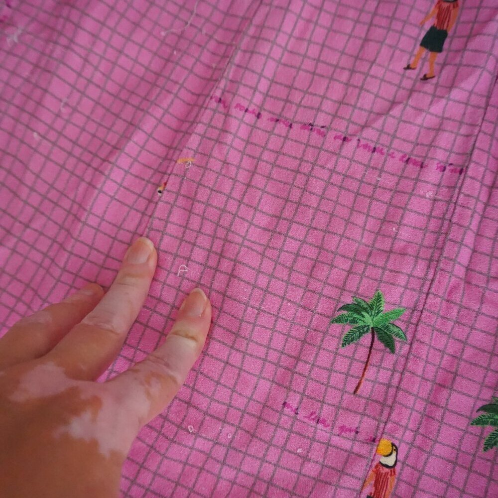 Farm Rio Pink Holiday Travel Print Button Front Resort Maxi Dress Illustrated P - Picture 15 of 16